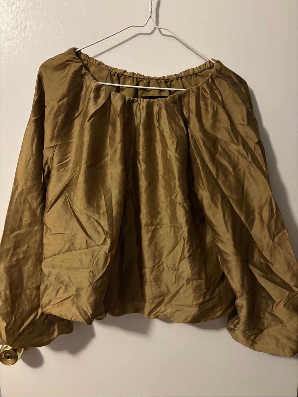 Banana Republic Olive Green Balloon Sleeve Blouse